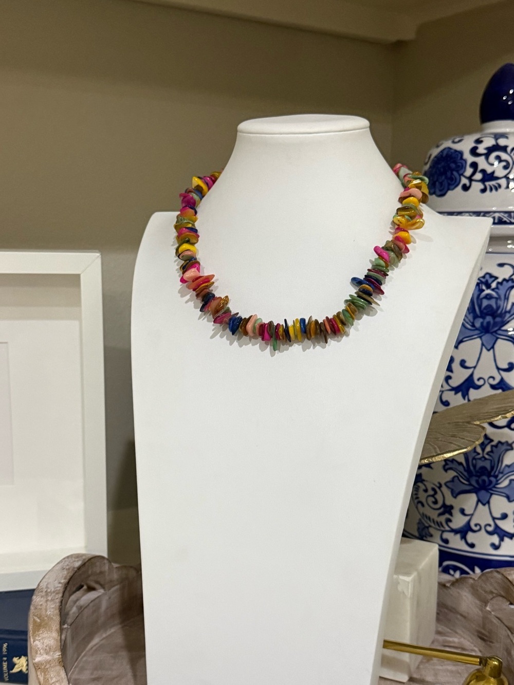Colorful Rainbow Chip Bead Necklace